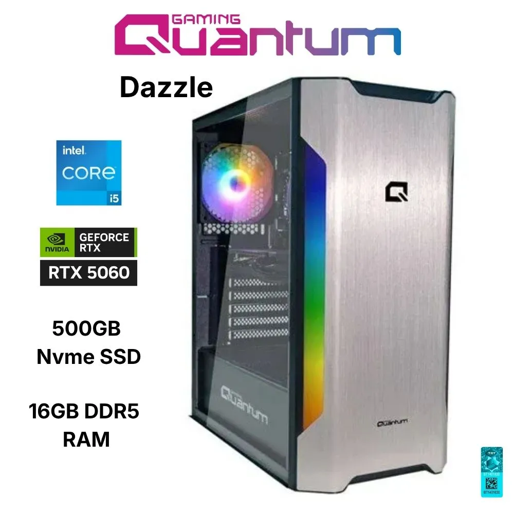 Quantum Gaming Dazzle DZ1706 I5-14400F 16GB Ddr5 500GB Nvme Rtx 5060 8gb Freedos Oyun Bilgisayarı