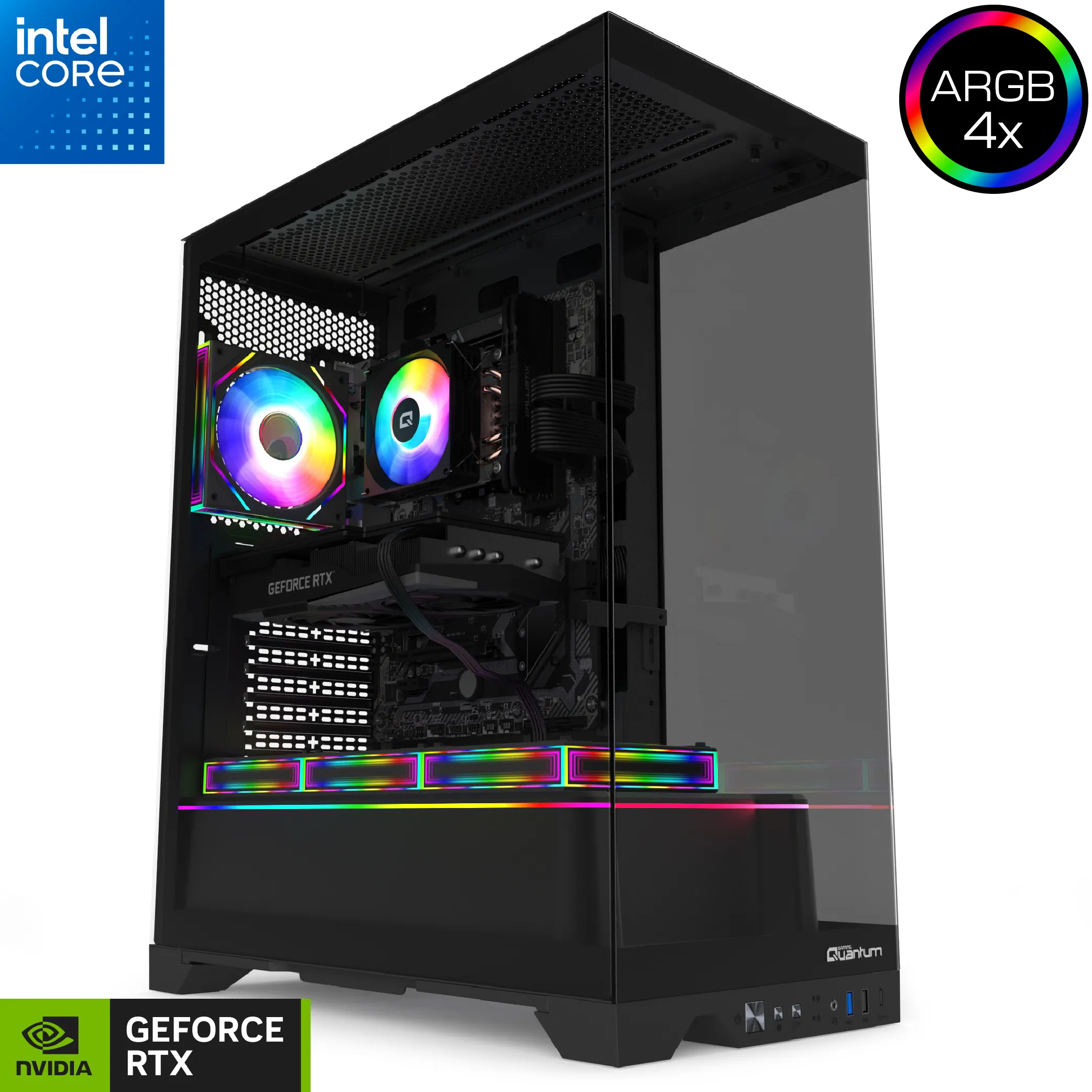 Quantum Gaming Shadowforge Intel i3 12100 8GB DDR4 512 SSD NVMe RTX 5060 Freedos