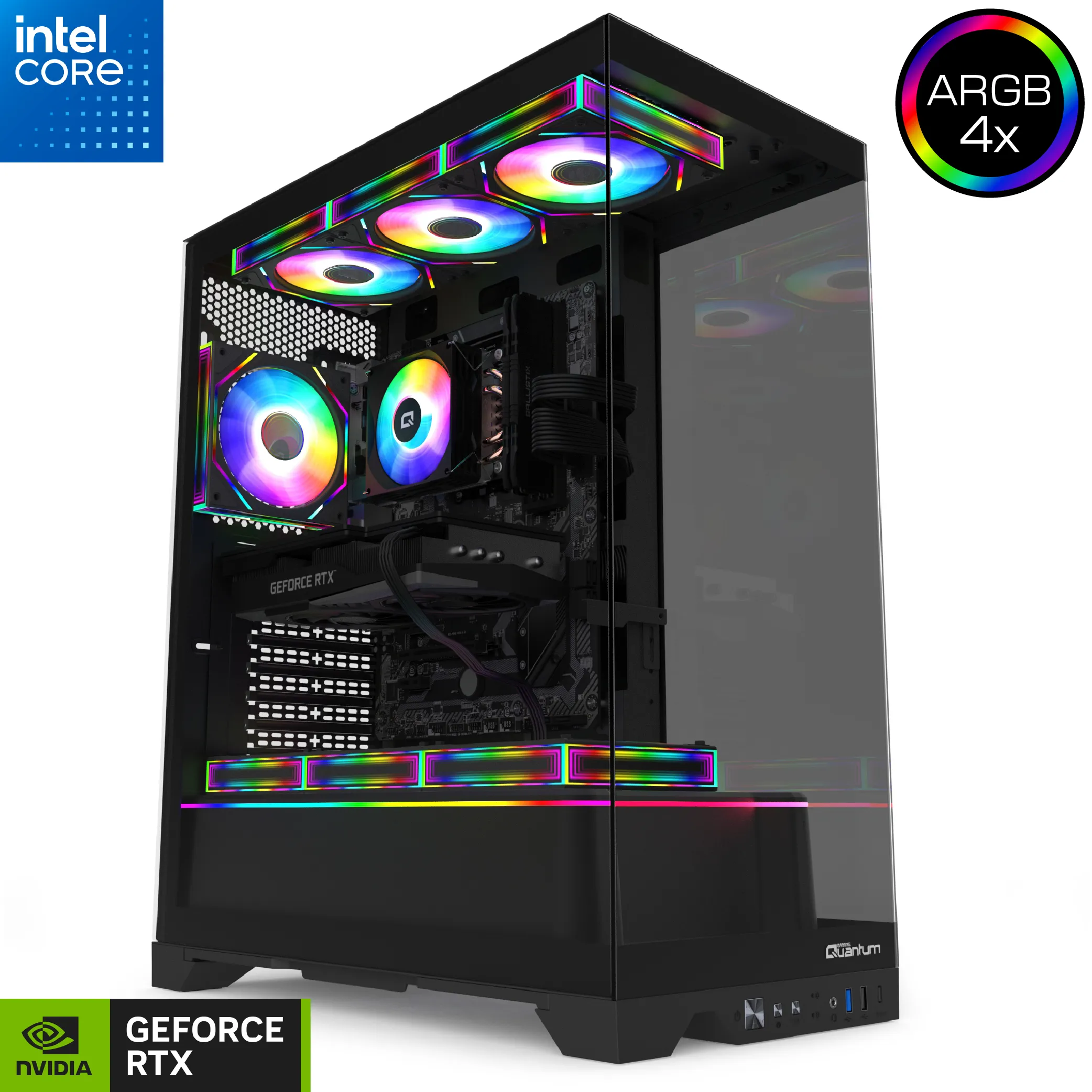 Quantum Gaming Shadowforge Eclipse i5-14400F 32GB DDR5 1TB NVMe RTX5060Ti 16GB Masaüstü Oyun Bilgisayarı görsel 1