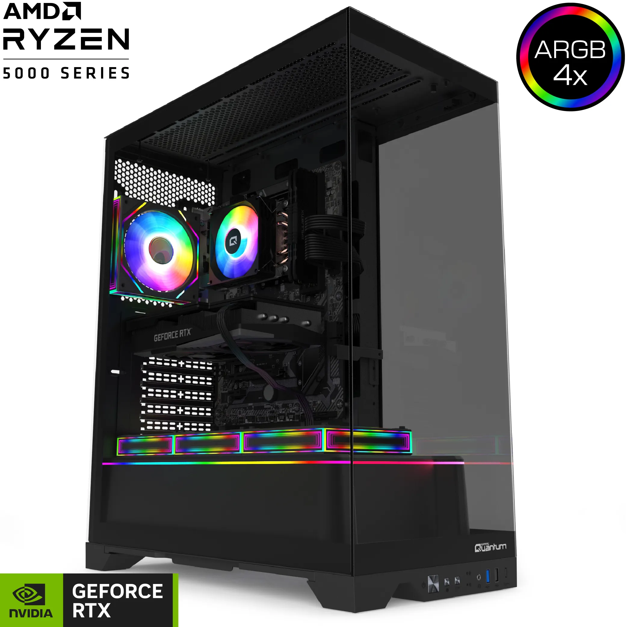 Quantum Gaming Shadowforge Rift Ryzen 7 5700X 16GB DDR4 1TB NVMe RTX5060 8GB Masaüstü Oyuncu Bilgisayarı