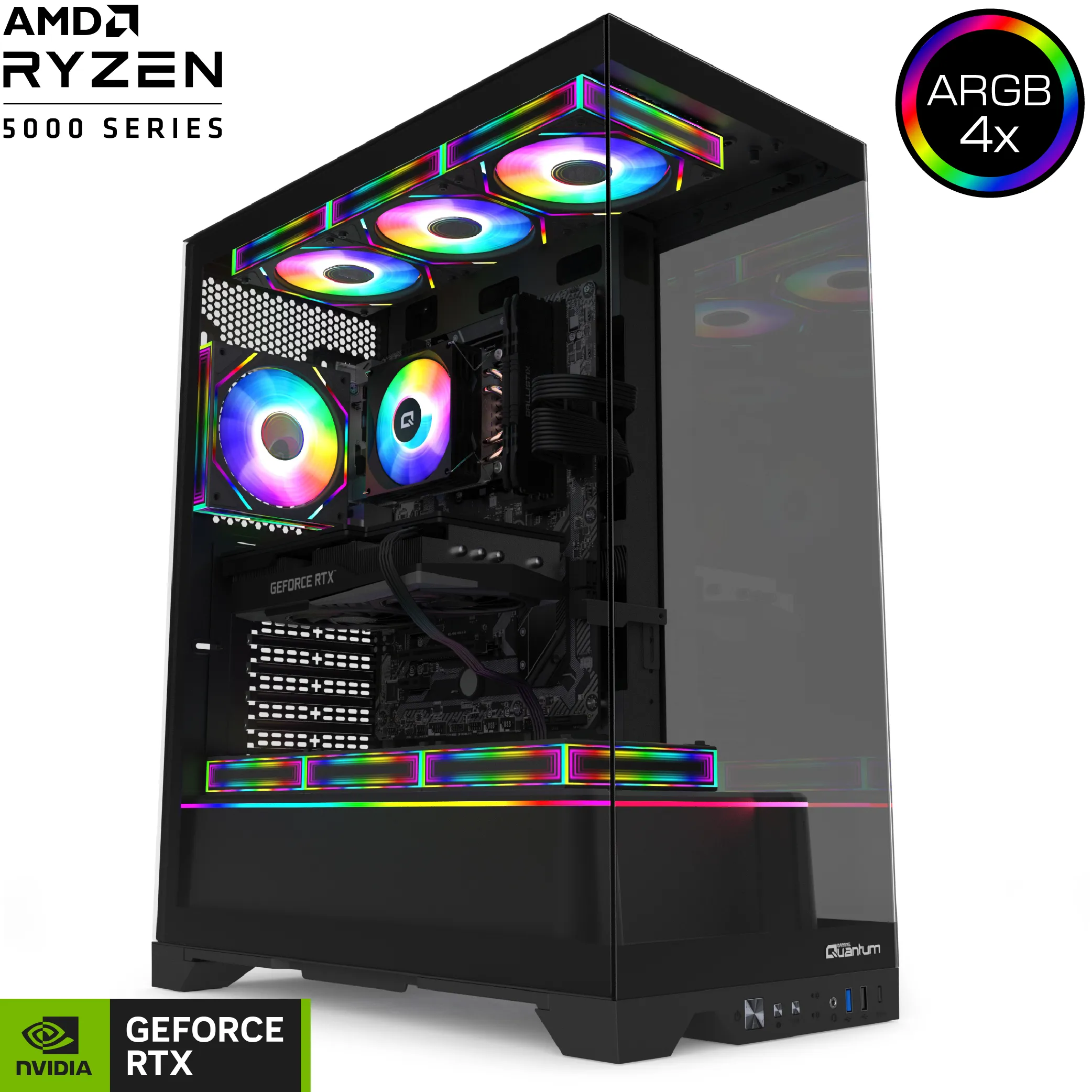 Quantum Gaming Shadowforge Void Ryzen 7 5700X 32GB DDR4 1TB NVMe RTX5060 8GB Masaüstü Oyun Bilgisayarı