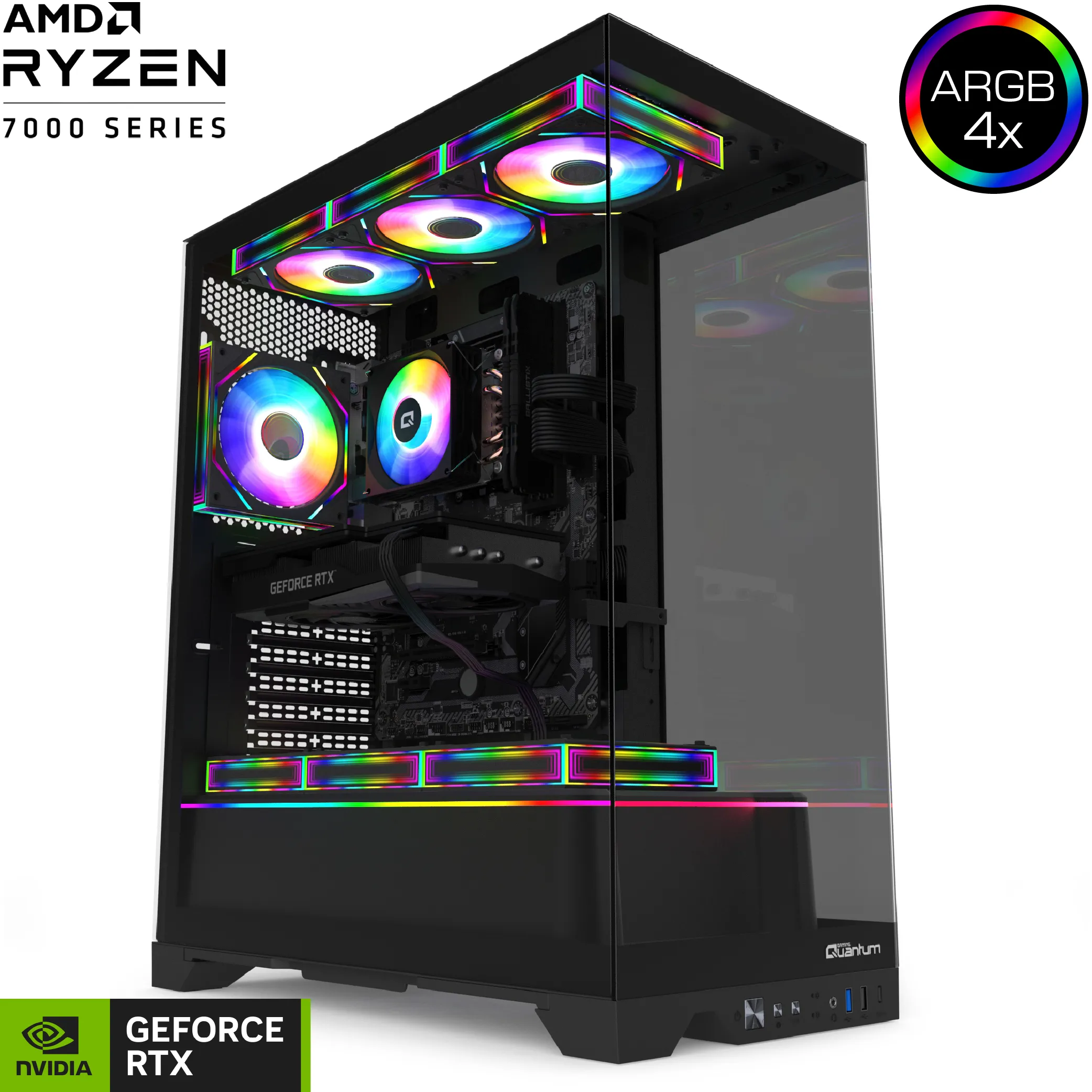 Quantum Gaming Shadowforge Void Ryzen 5 7500F 16GB DDR5 1TB NVMe RTX5060 8GB Masaüstü Oyun Bilgisayarı