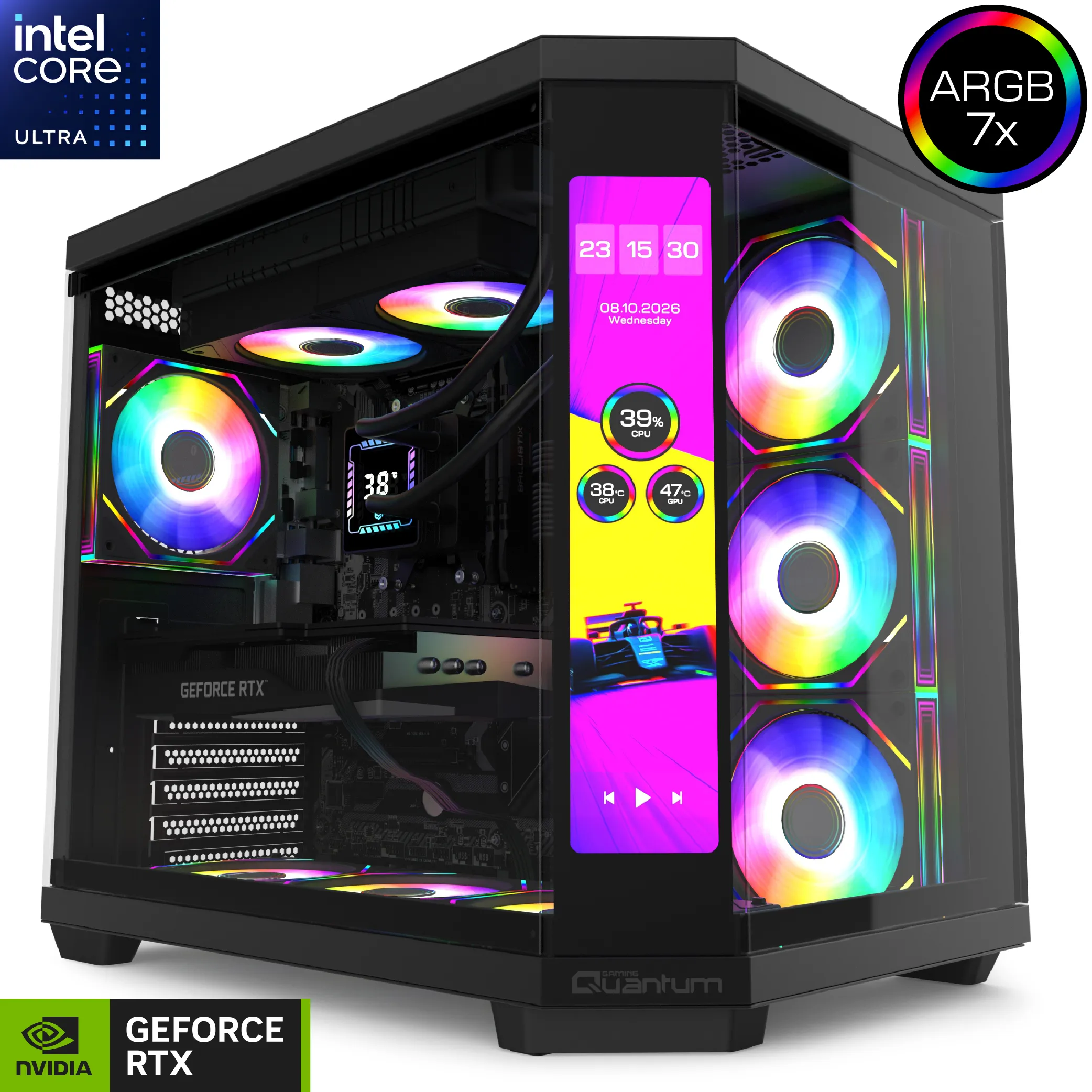 Quantum Gaming Sirius Strike Ultra 9 285K 32GB DDR5 1TB NVMe RTX5060 8GB 240mm Sıvı Soğutmalı Gaming Desktop