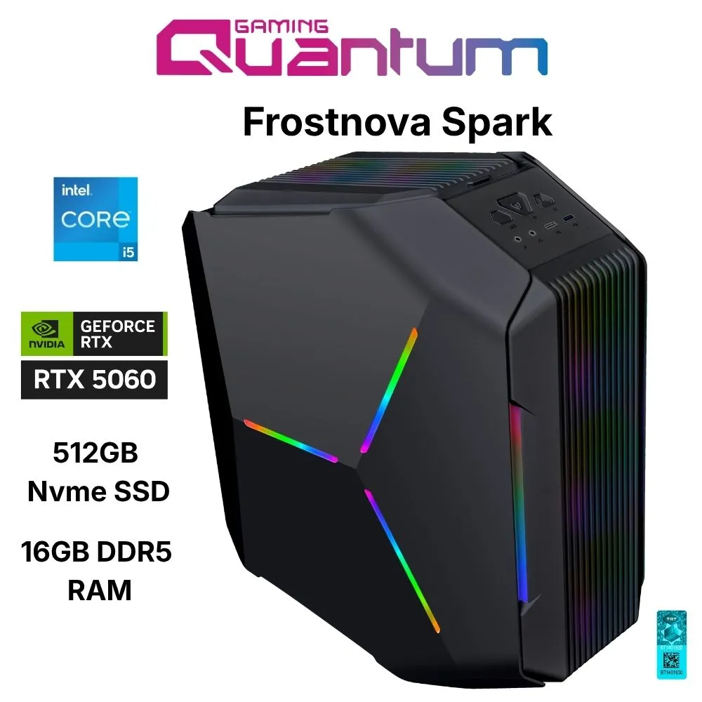 Quantum Gaming Frostnova Spark i5-14400F 16GB DDR5 512GB NVMe RTX5060 8GB Masaüstü Oyun Bilgisayarı