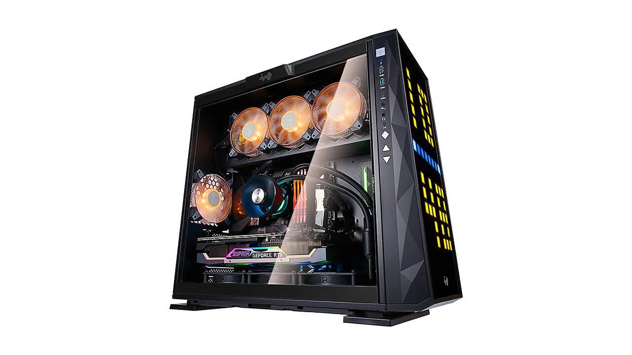 Gaming Kasa Quantum Gaming Vegas 2xUSB3.0 1xType-C Adreslenebilir RGB Ön Panel Siyah Mid Tower Power SECC, Kırılmaz Cam, ABS 12" x 13" E-ATX, ATX, Micro-ATX, Mini-ITX VGA Kartı Uzunluğu: 350 mm görsel 4