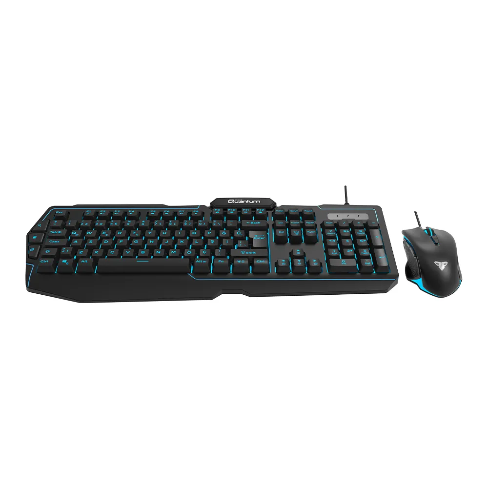 Kablolu Klavye Mouse Set Gaming-Quantum Gaming QG-Q6168 3 Renkli Arkadan Aydınlatmalı+3600Dpi Mouse *2yıl Garanti* görsel 2