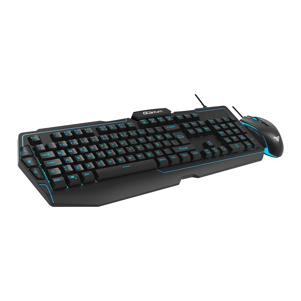 Kablolu Klavye Mouse Set Gaming-Quantum Gaming QG-Q6168 3 Renkli Arkadan Aydınlatmalı+3600Dpi Mouse *2yıl Garanti* görsel 4