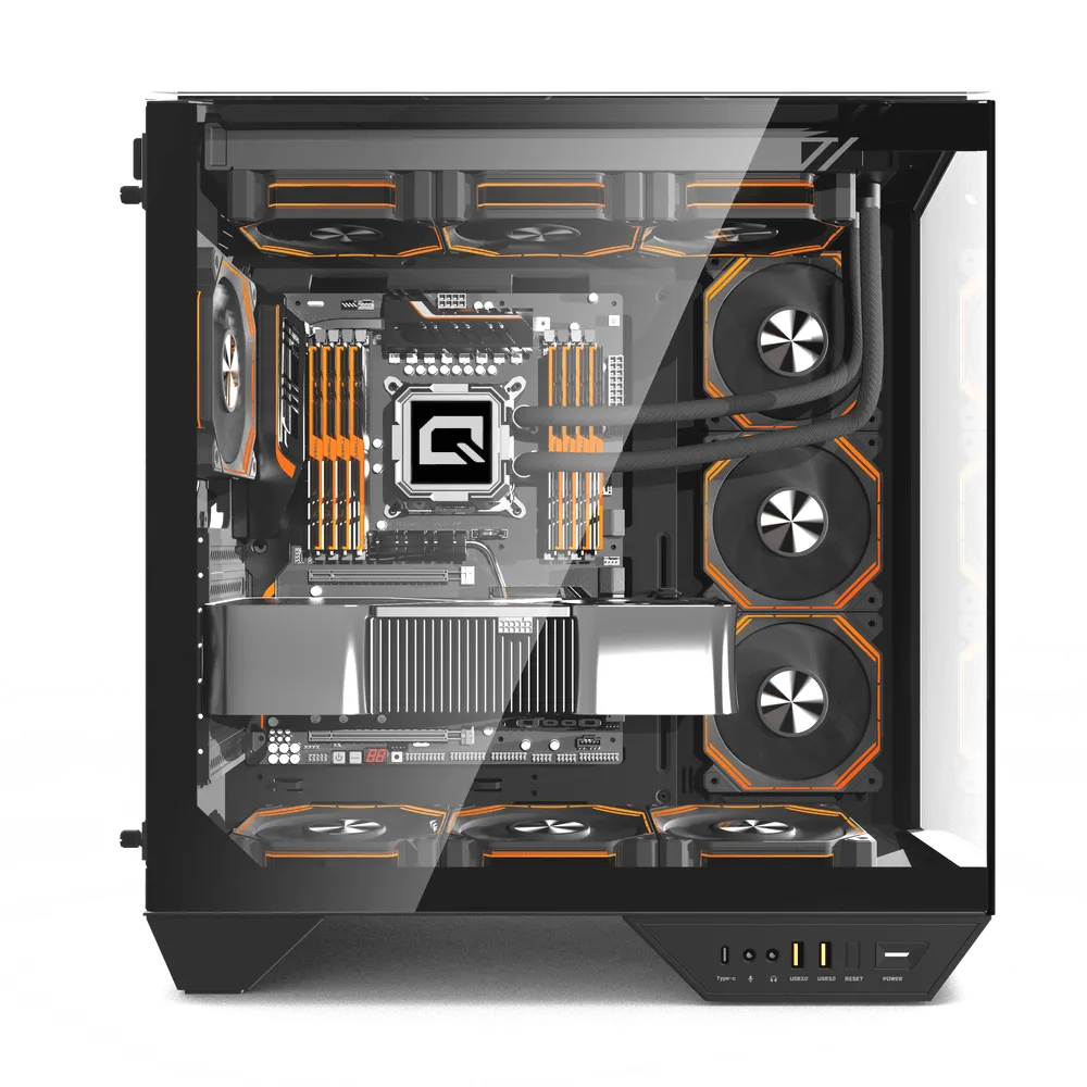 Quantum Proxima TYPE-C+2xUSB3.0+HD Audio 4xARGB Fan 390mm VGA Temperli Cam 850W Siyah