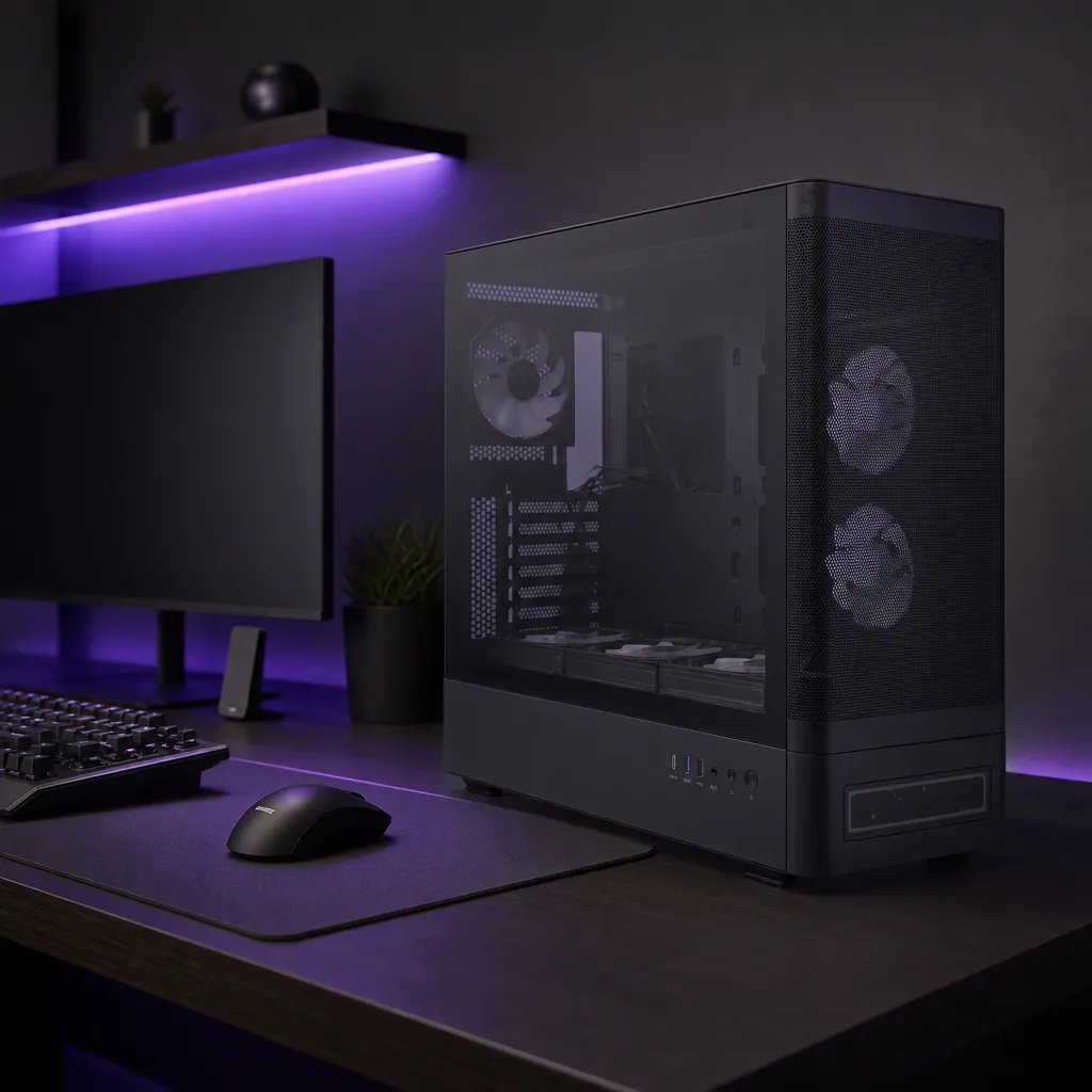 Quantum Hyper QT4500 Type-C+USB3.0+2xUSB1.1 6xARGB Fan Temperli Cam Yan Panel 650W 80+ Bronze PSU görsel 3
