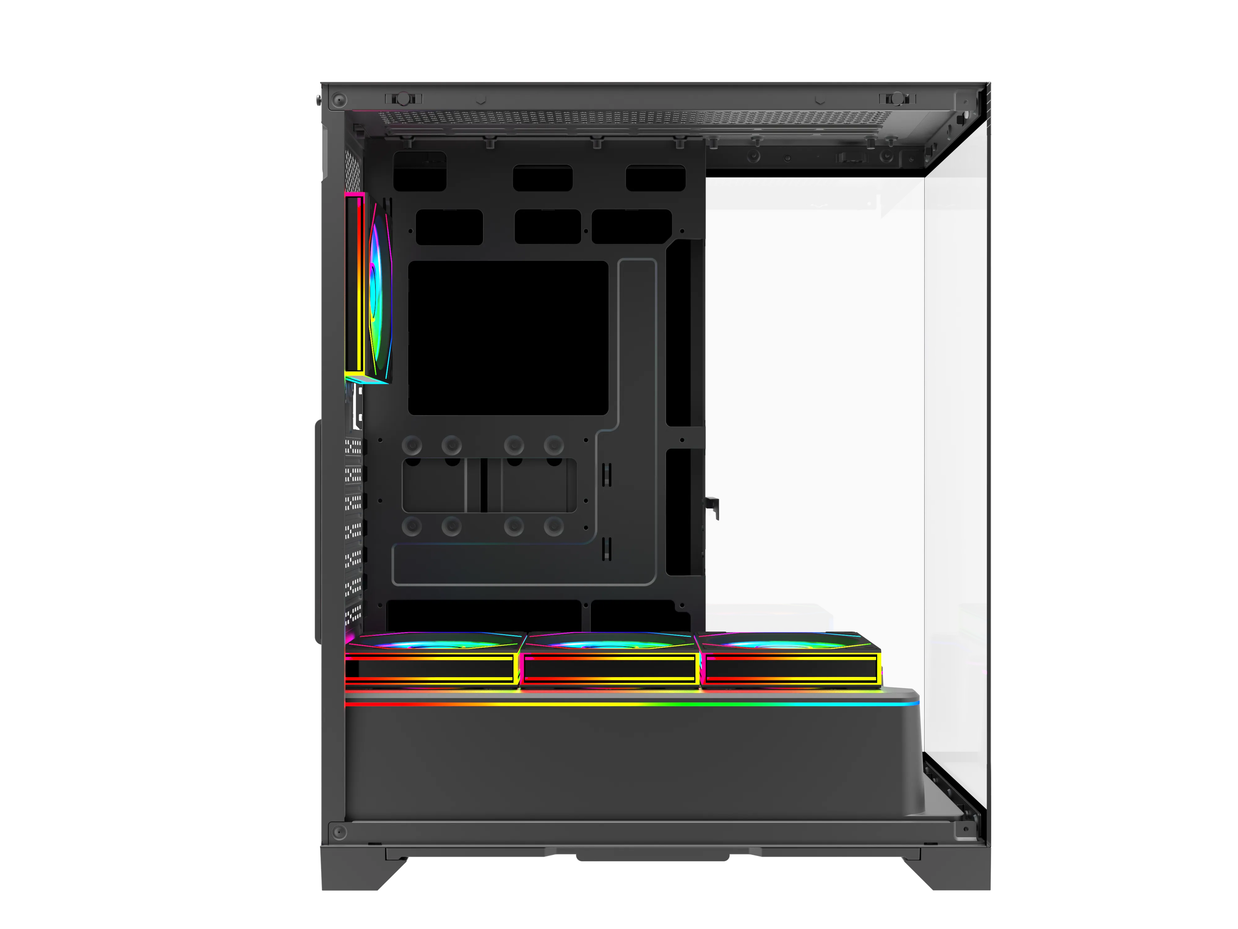 Quantum Gaming Shadowforge Type-C 4x ARGB Fan Full Size ATX Siyah Çelik Gövde PSU'SUZ Gaming Kasa görsel 4