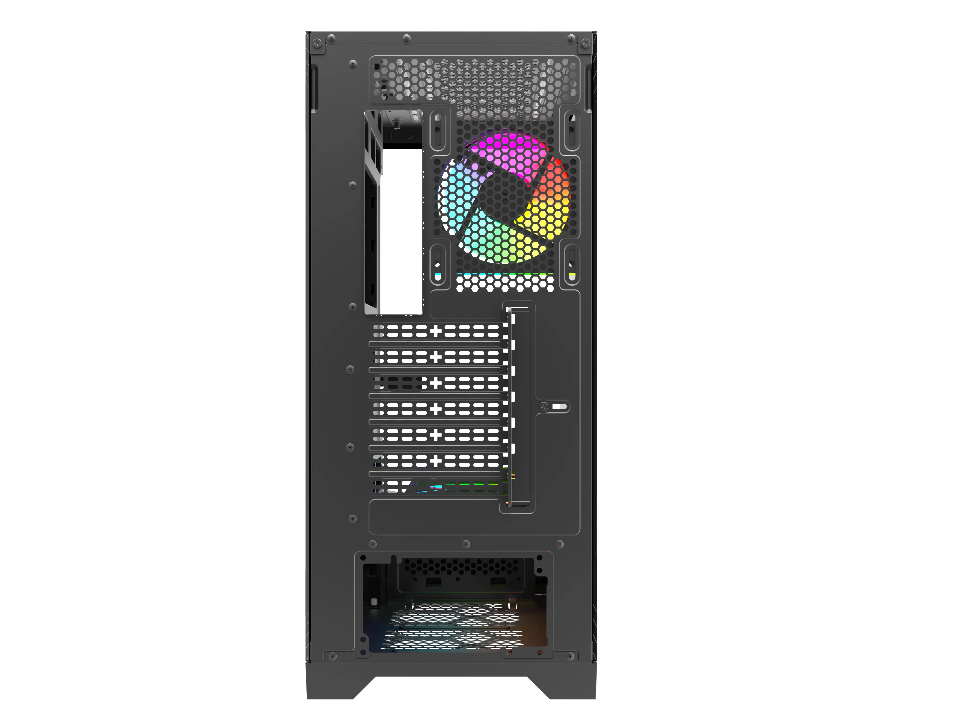 Quantum Gaming Shadowforge Type-C 4x ARGB Fan Full Size ATX Siyah Çelik Gövde PSU'SUZ Gaming Kasa görsel 6