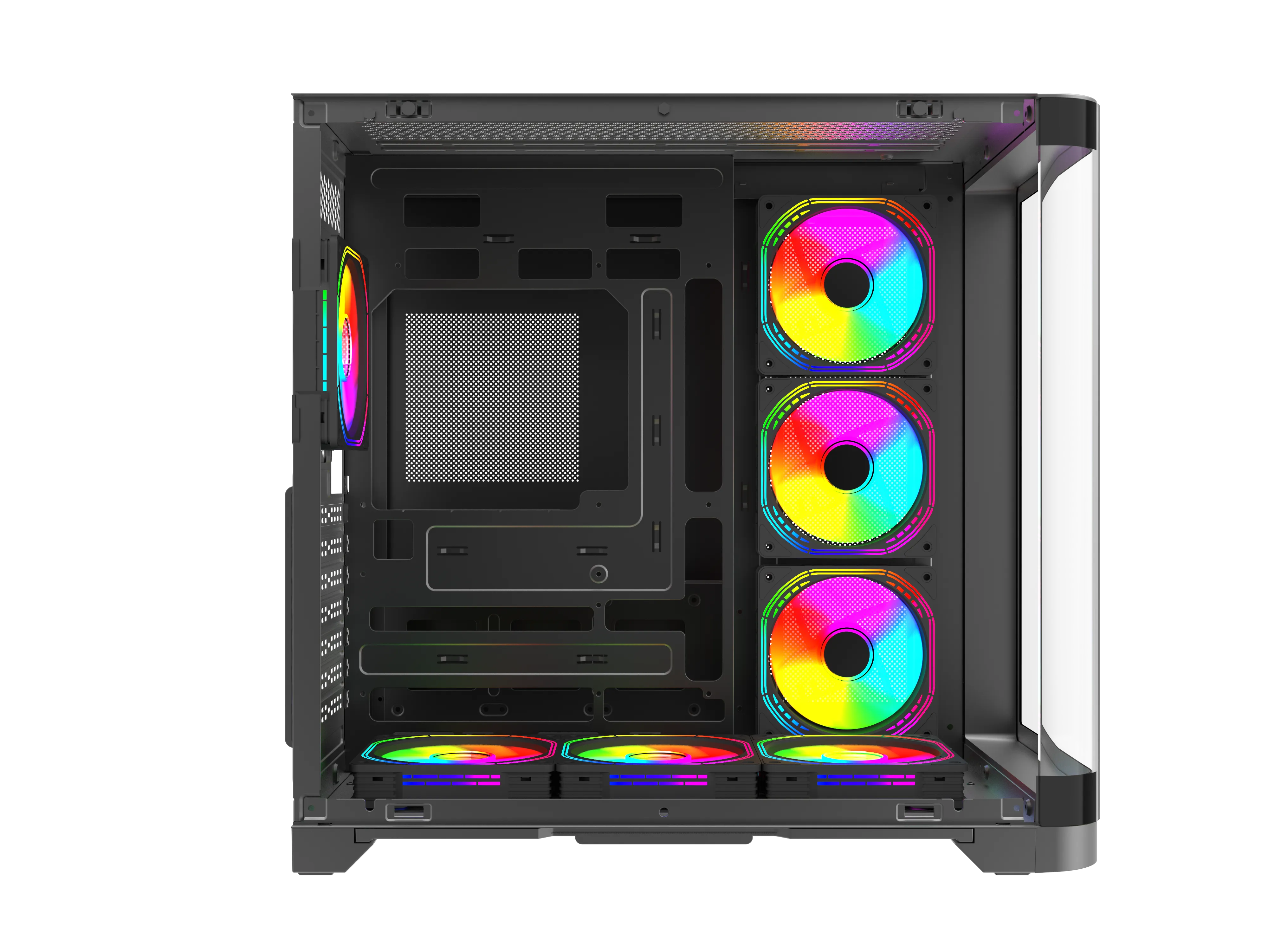 Quantum Gaming Stormforge Type-C 7x ARGB Fan Full Size ATX Siyah Çelik Gövde PSU'SUZ Gaming Kasa görsel 3