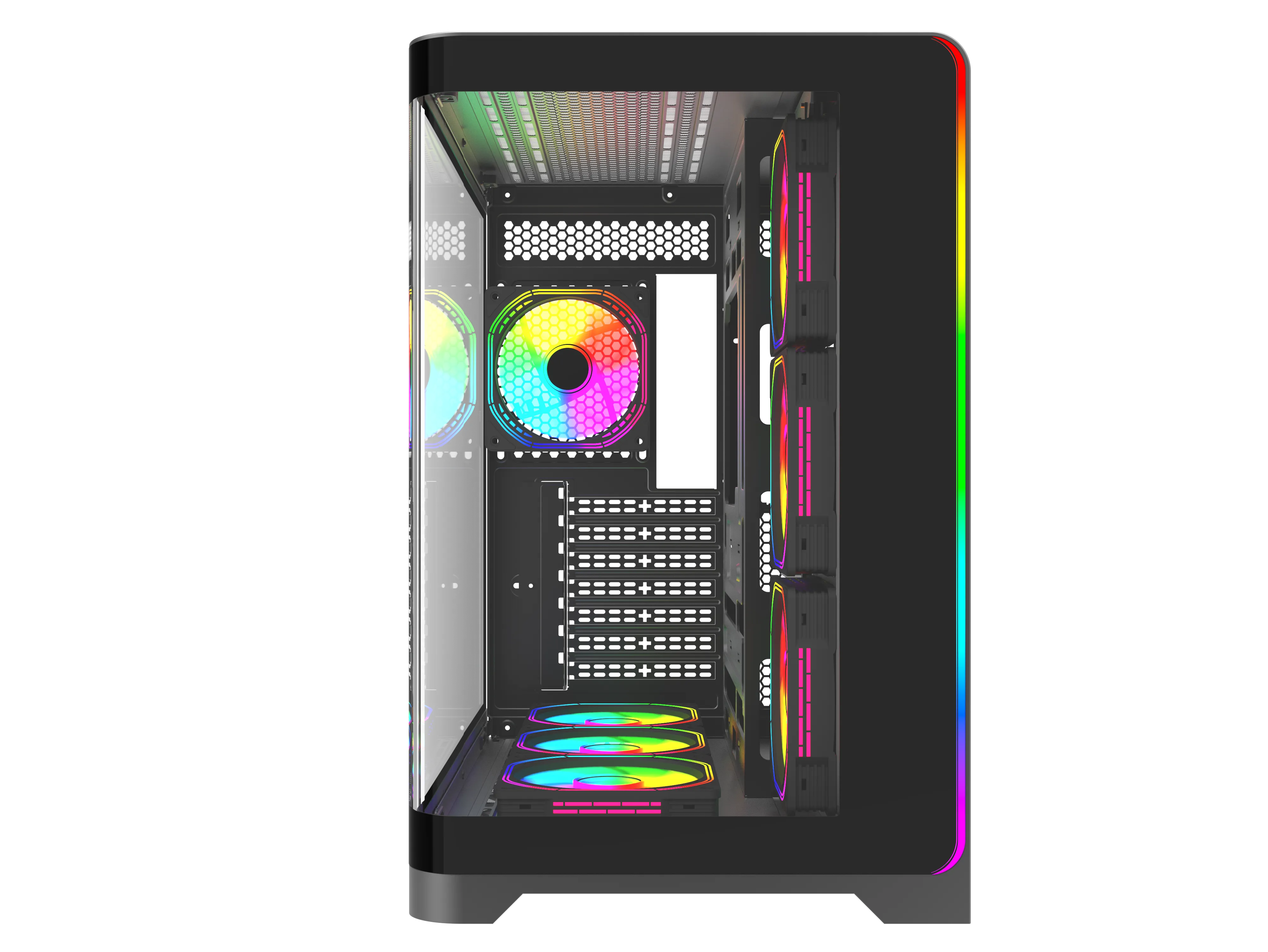 Quantum Gaming Stormforge Type-C 7x ARGB Fan Full Size ATX Siyah Çelik Gövde PSU'SUZ Gaming Kasa görsel 4
