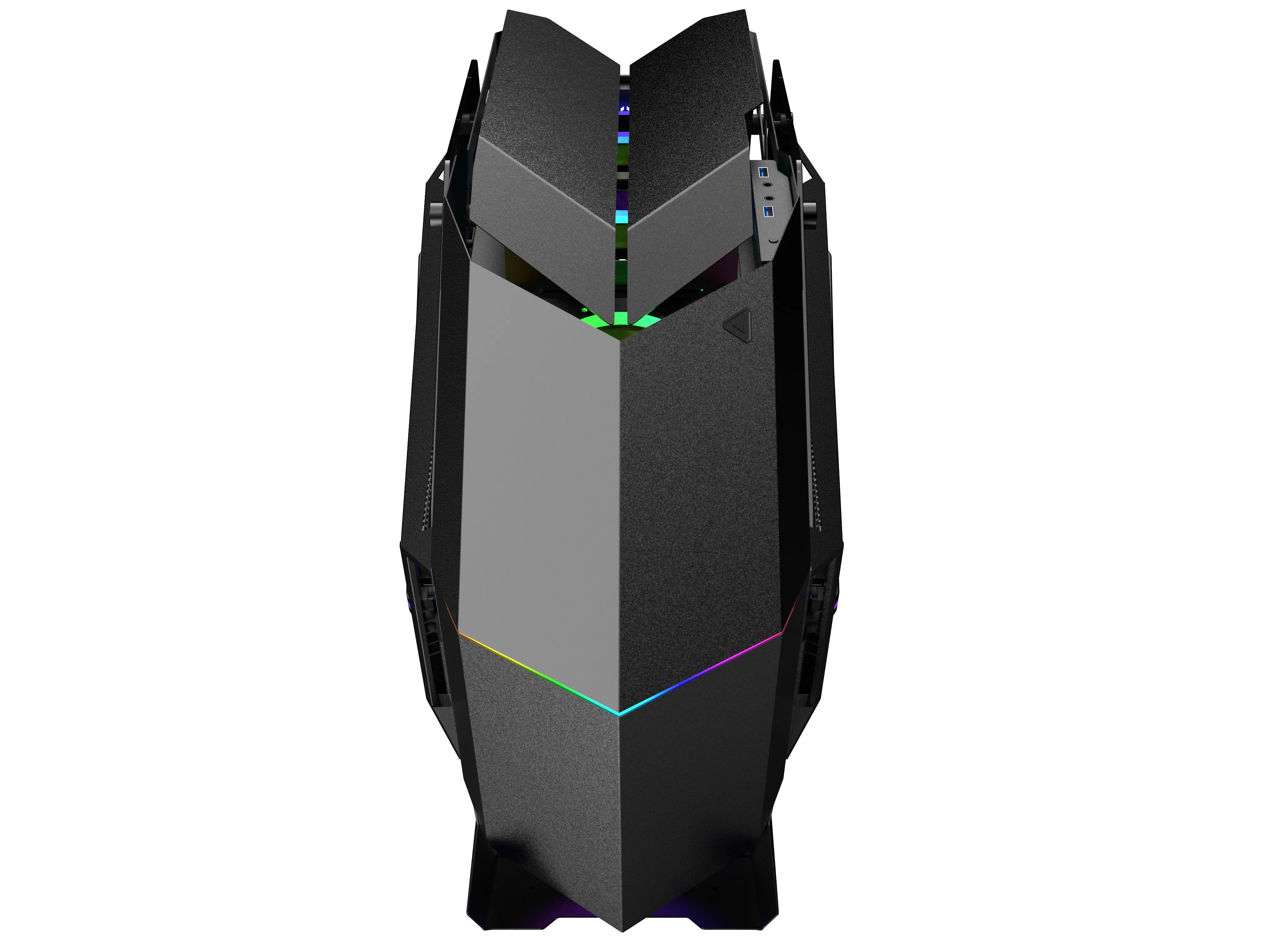 Quantum Gaming Ironclad 6x ARGB Fan Full Size ATX Siyah Çelik Gövde PSU'SUZ Gaming Kasa görsel 2