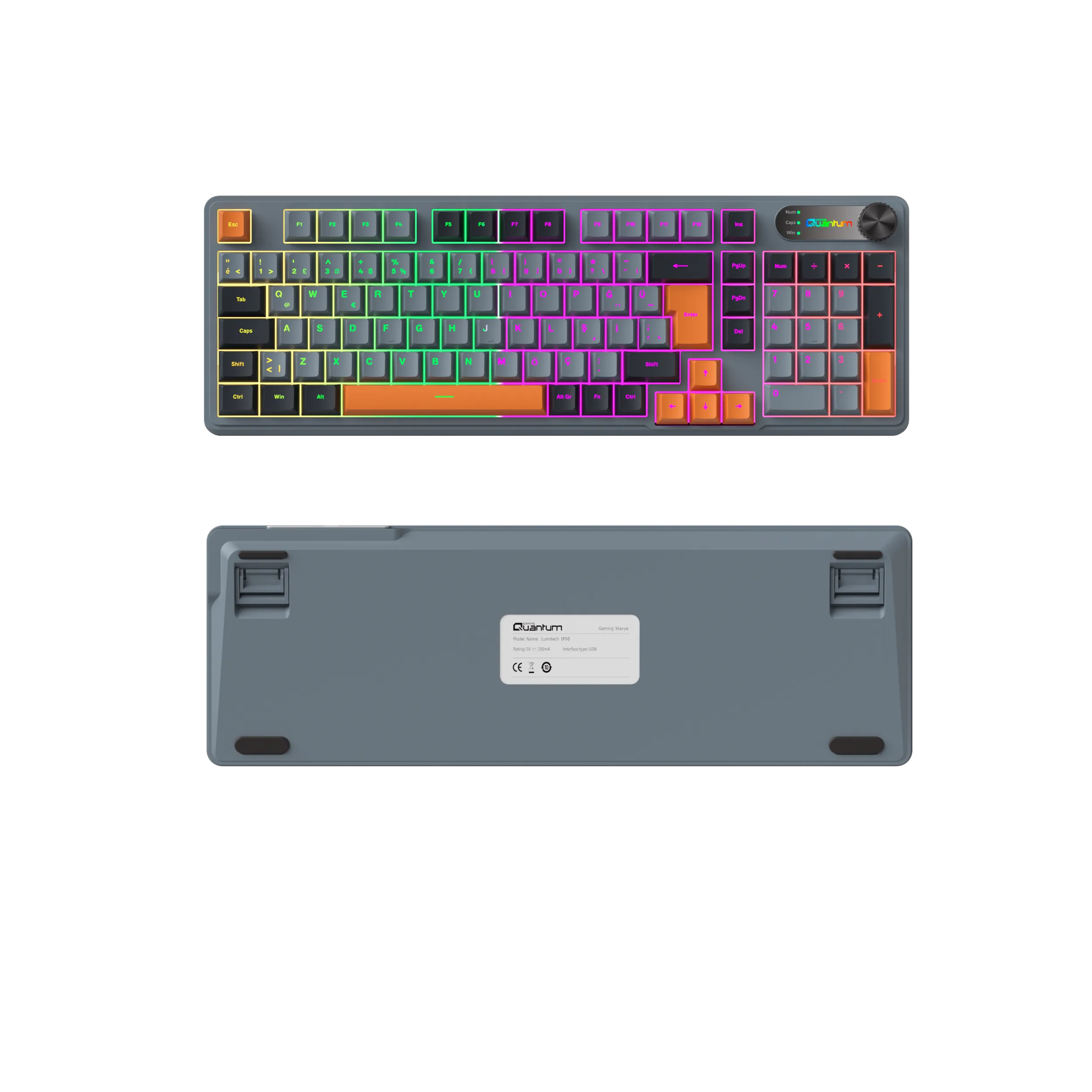 Quantum Gaming Lumitech Membran IP98 19 Tuş Anti-Ghosting RGB Gaming Kablolu Klavye görsel 2