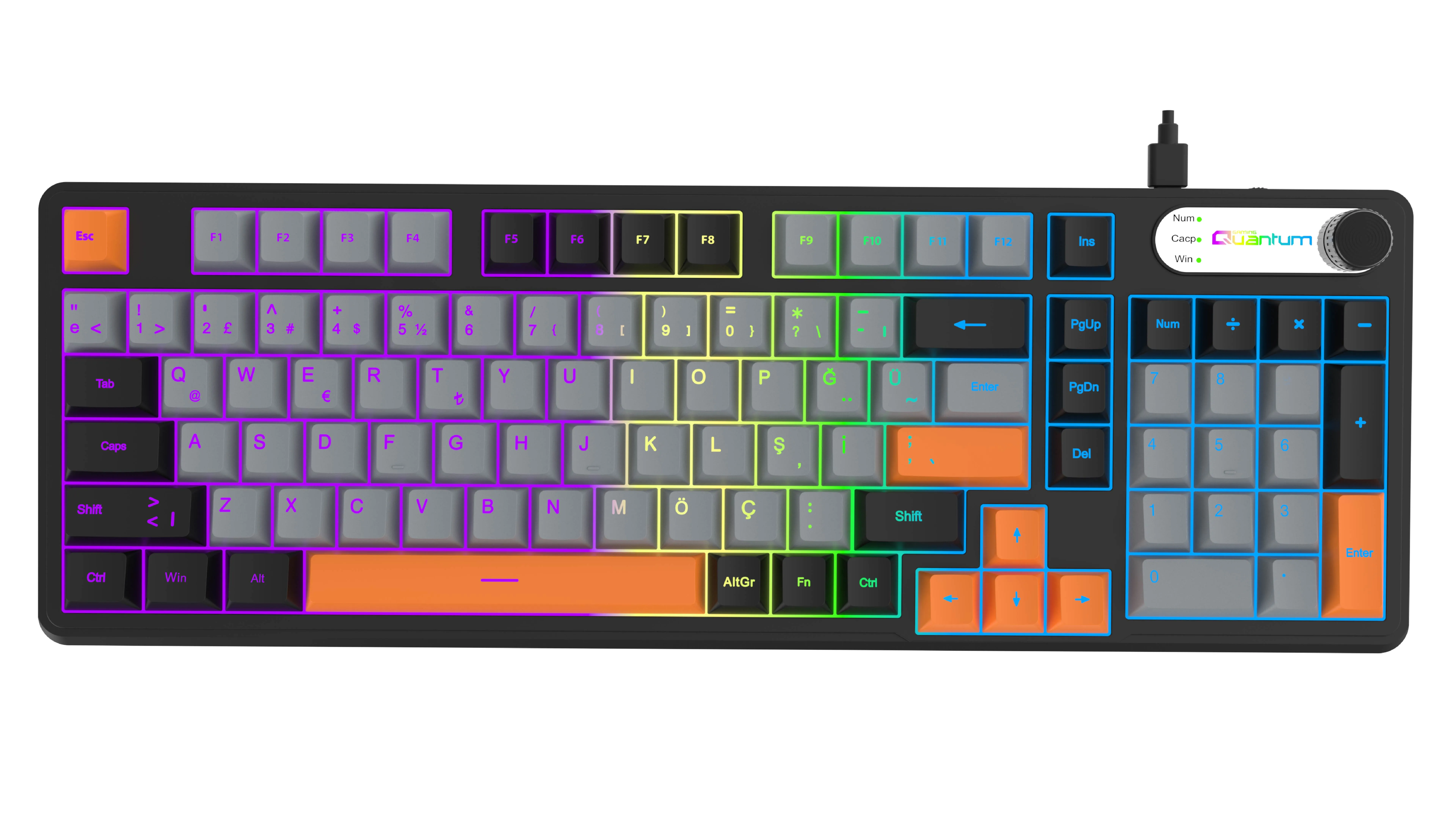 Quantum Gaming Lumitech Membran IP98 19 Tuş Anti-Ghosting RGB Gaming Kablolu Klavye