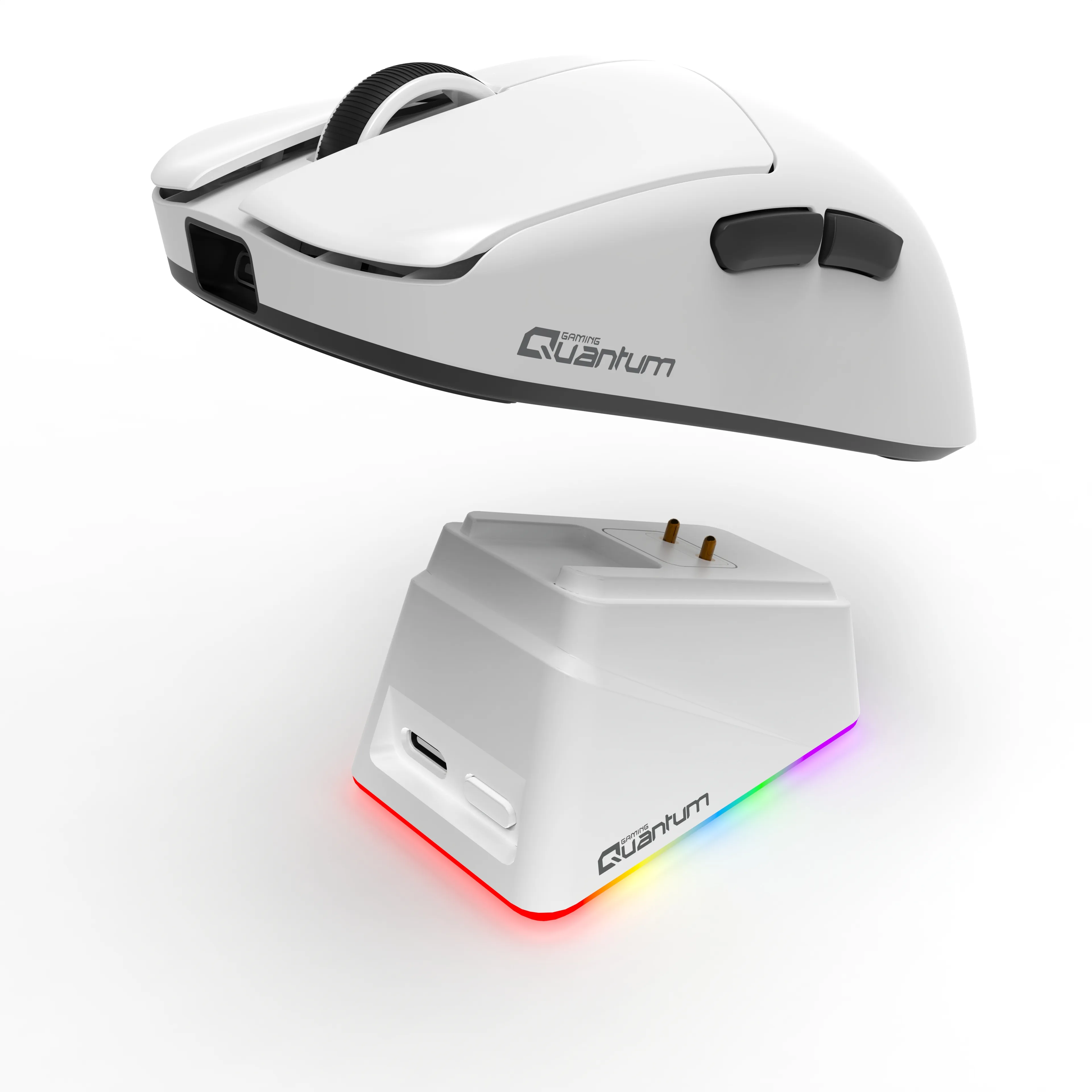 Quantum Gaming Fluxmouse G13 Pro 1000Hz PAW3311 Rgb Şarj Istasyonlu 22.000 Dpı Kablosuz Beyaz Gaming Mouse görsel 2