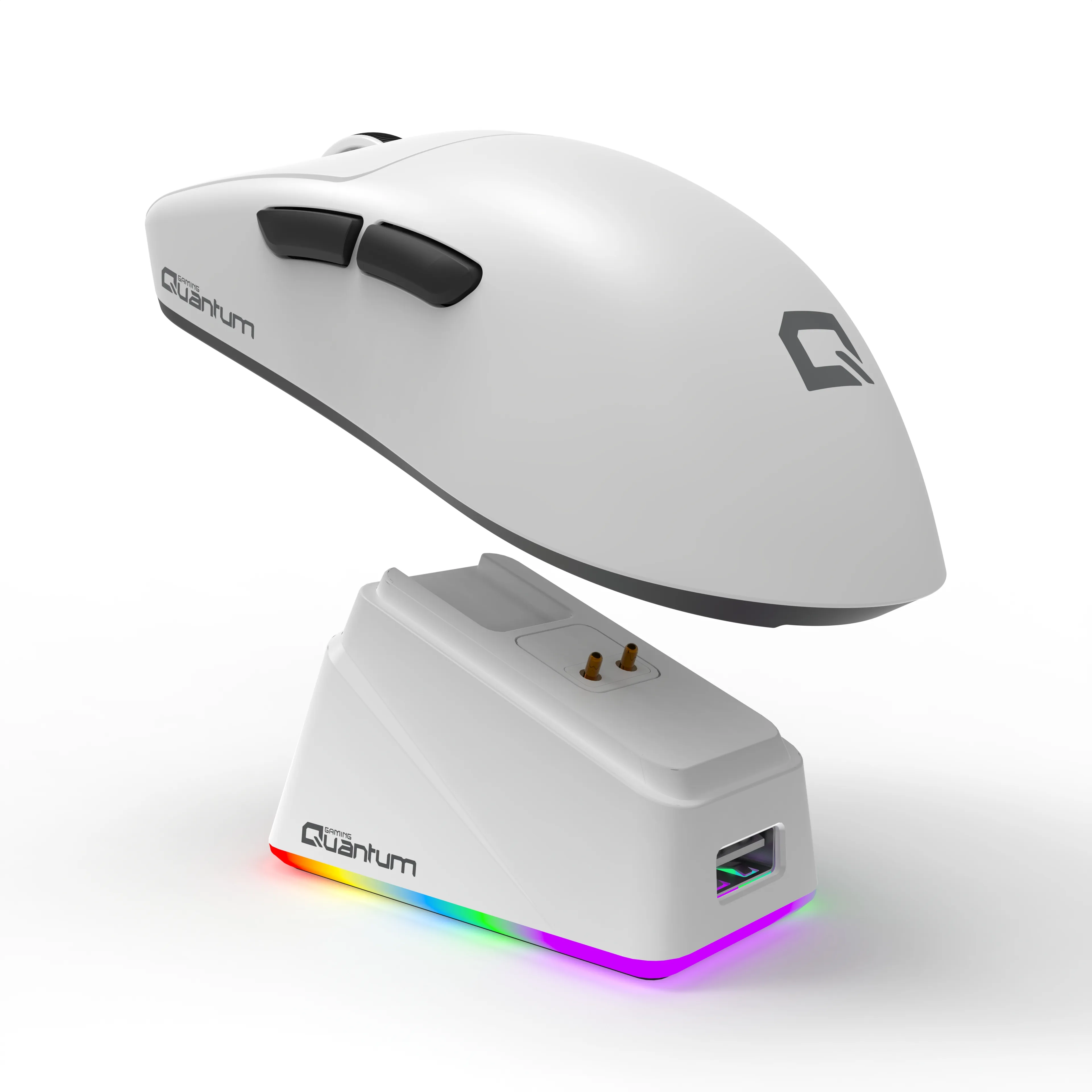 Quantum Gaming Fluxmouse G13 Pro 1000Hz PAW3311 Rgb Şarj Istasyonlu 22.000 Dpı Kablosuz Beyaz Gaming Mouse görsel 4