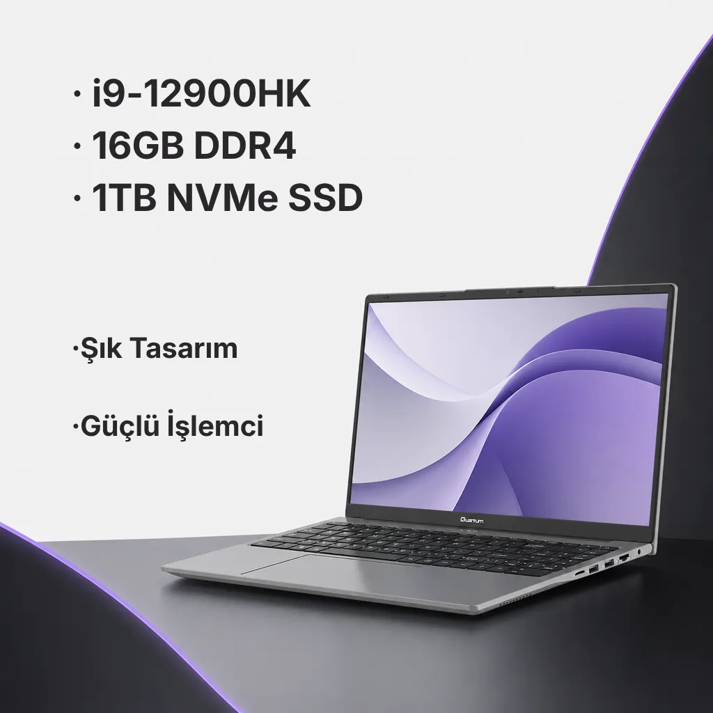 Quantum Ultra TS1504 intel Core i9-12900HK 16Gb 1Tb Ssd HDMI+WiFi 15.6"Freedos Notebook Freedos Notebook QNNTB10B060714 görsel 2