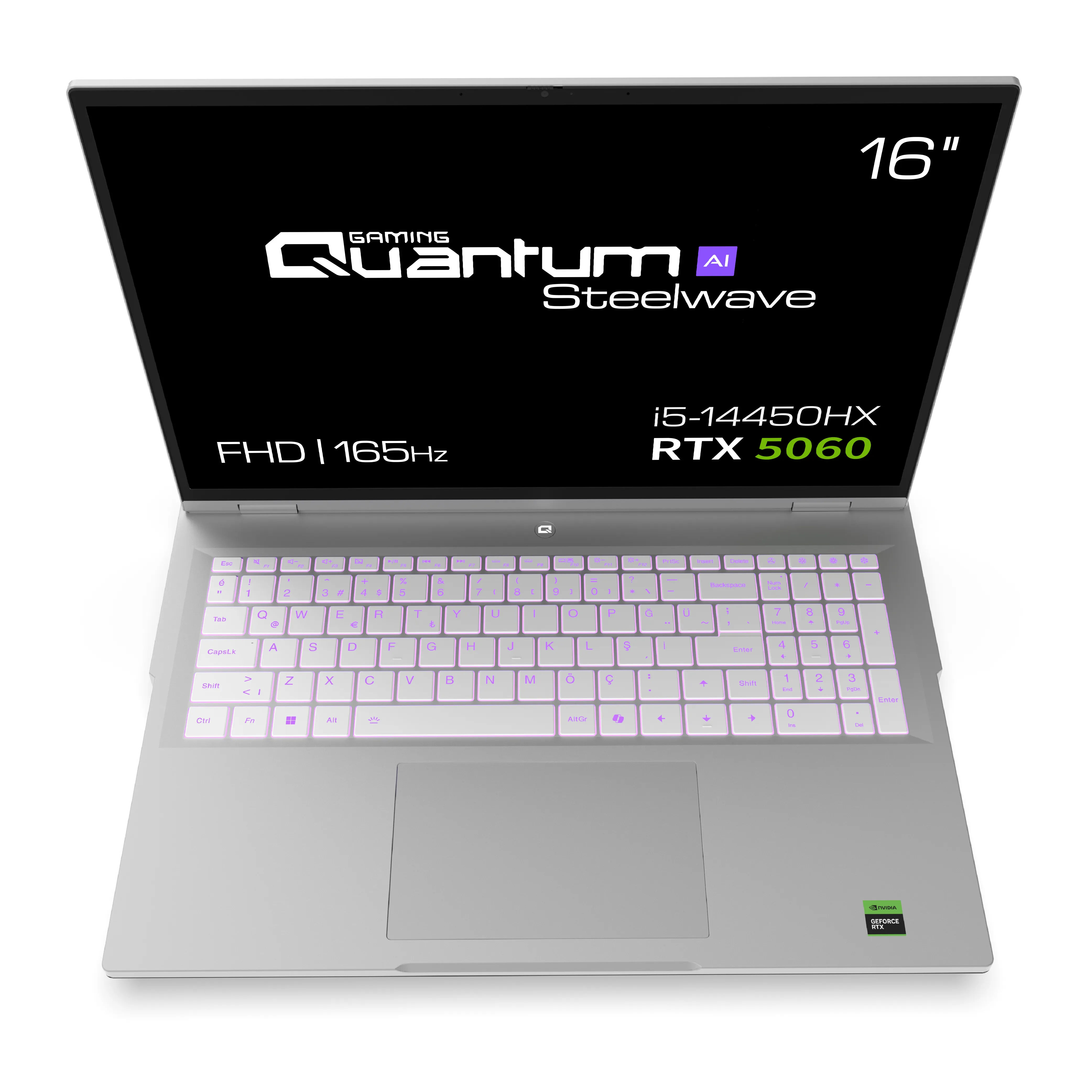 Quantum Gaming Steelwave 16 B I5-14450HX 16GB Ddr5 512GB SSD Nvme RTX5060 8gb GDDR7 16" FHD IPS Gaming Notebook görsel 2
