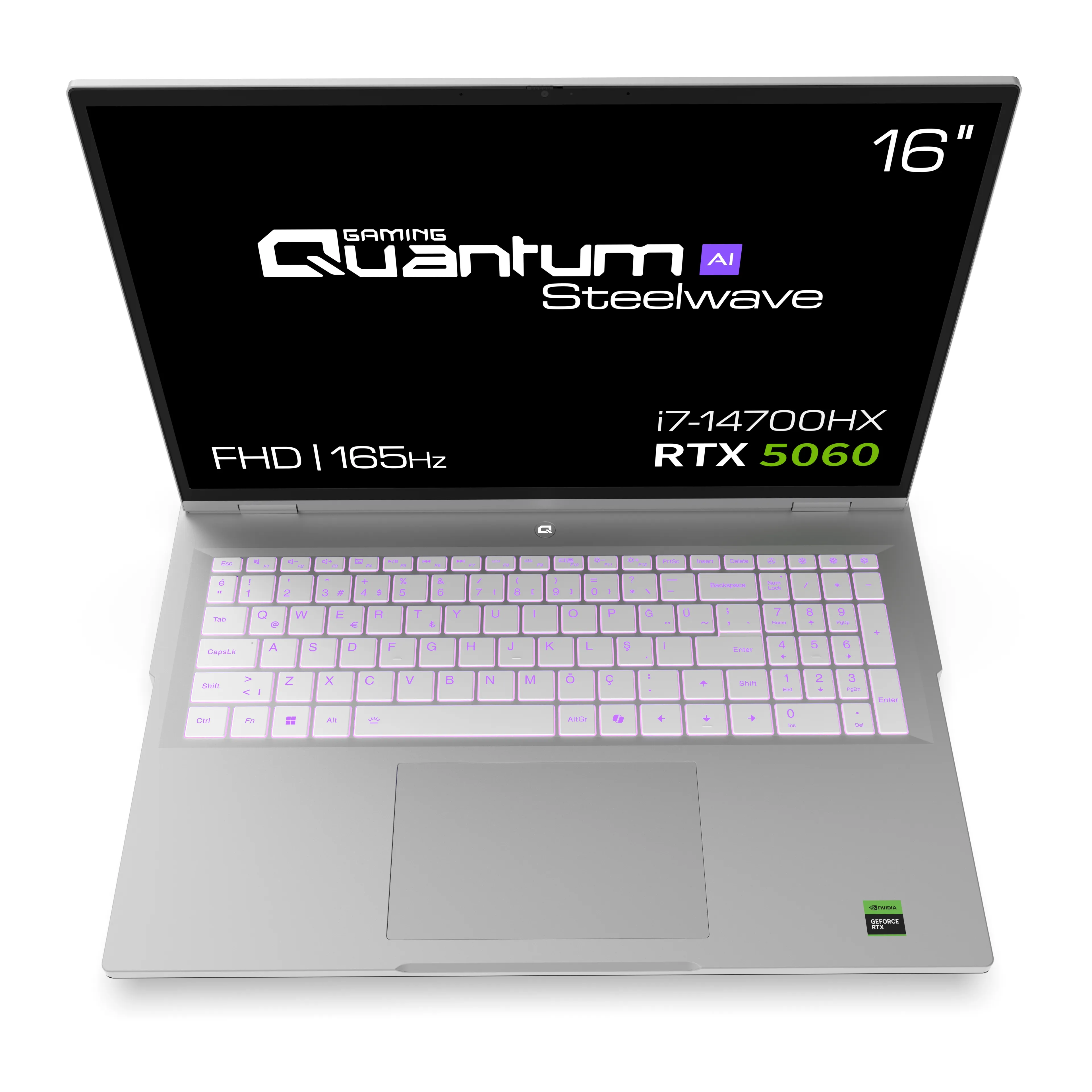 Quantum Gaming Steelwave 16 D I7-14700HX 16GB Ddr5 512GB Nvme RTX5060 8gb GDDR7 16" FHD IPS Gaming Notebook görsel 2