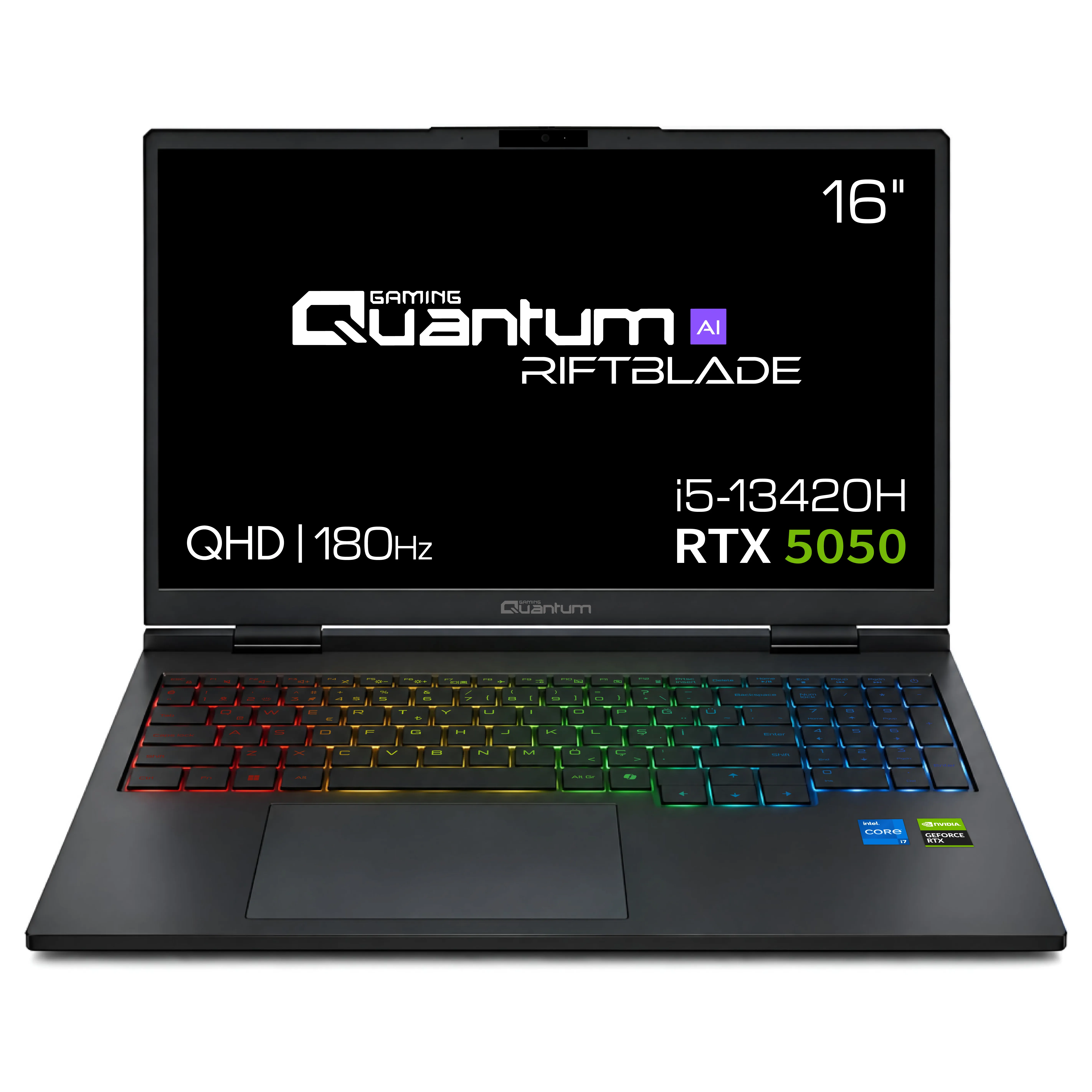 Quantum Gaming Riftblade 16 S I5-13420H 16GB Ddr5 500GB Nvme Rtx 5050 8gb Gddr7 16" QHD IPS Gaming Notebook