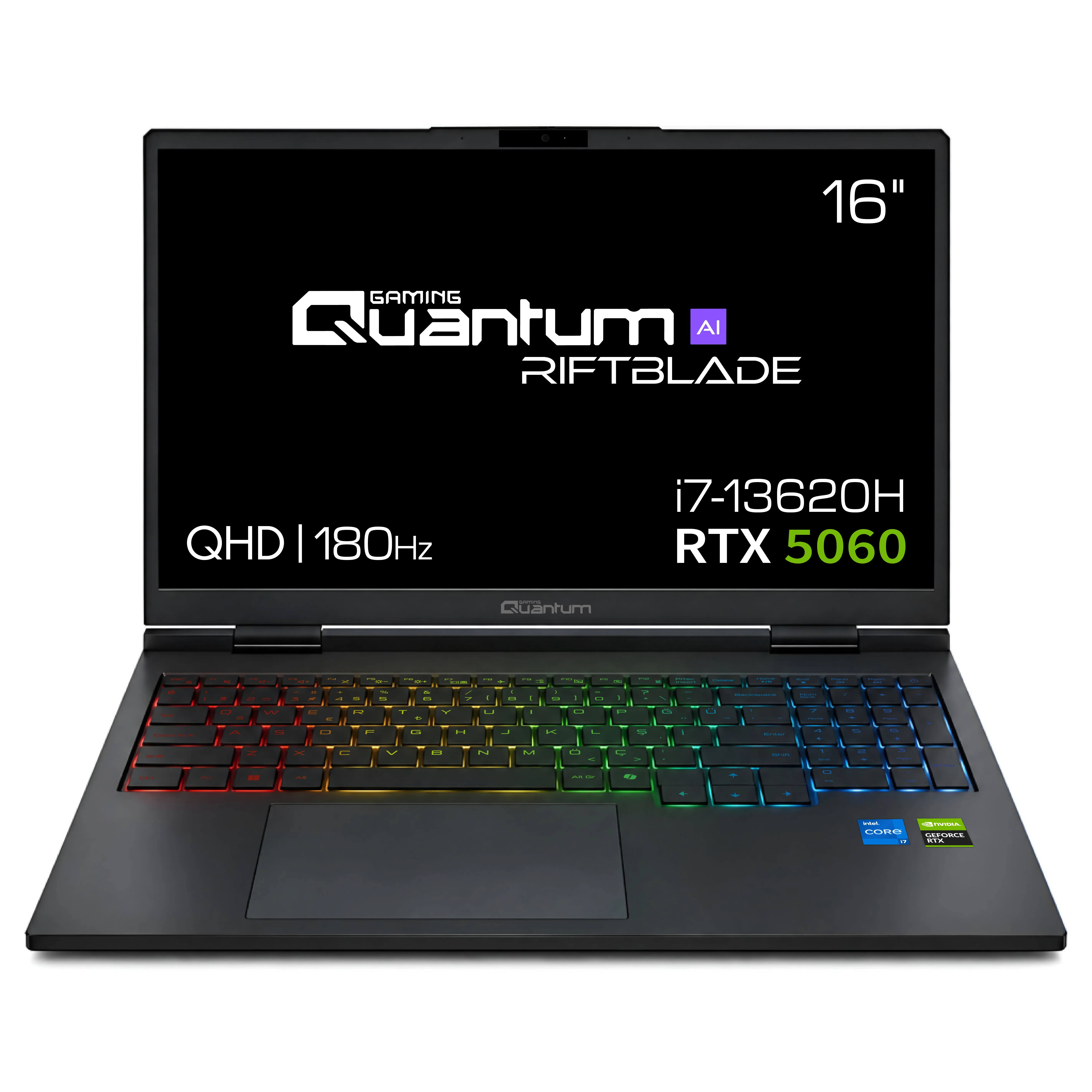 Quantum Gaming Riftblade 16 x I7-13620H 32GB Ddr5 1tb Nvme Rtx 5060 8gb Gddr7 16" Qhd IPS Gaming Notebook