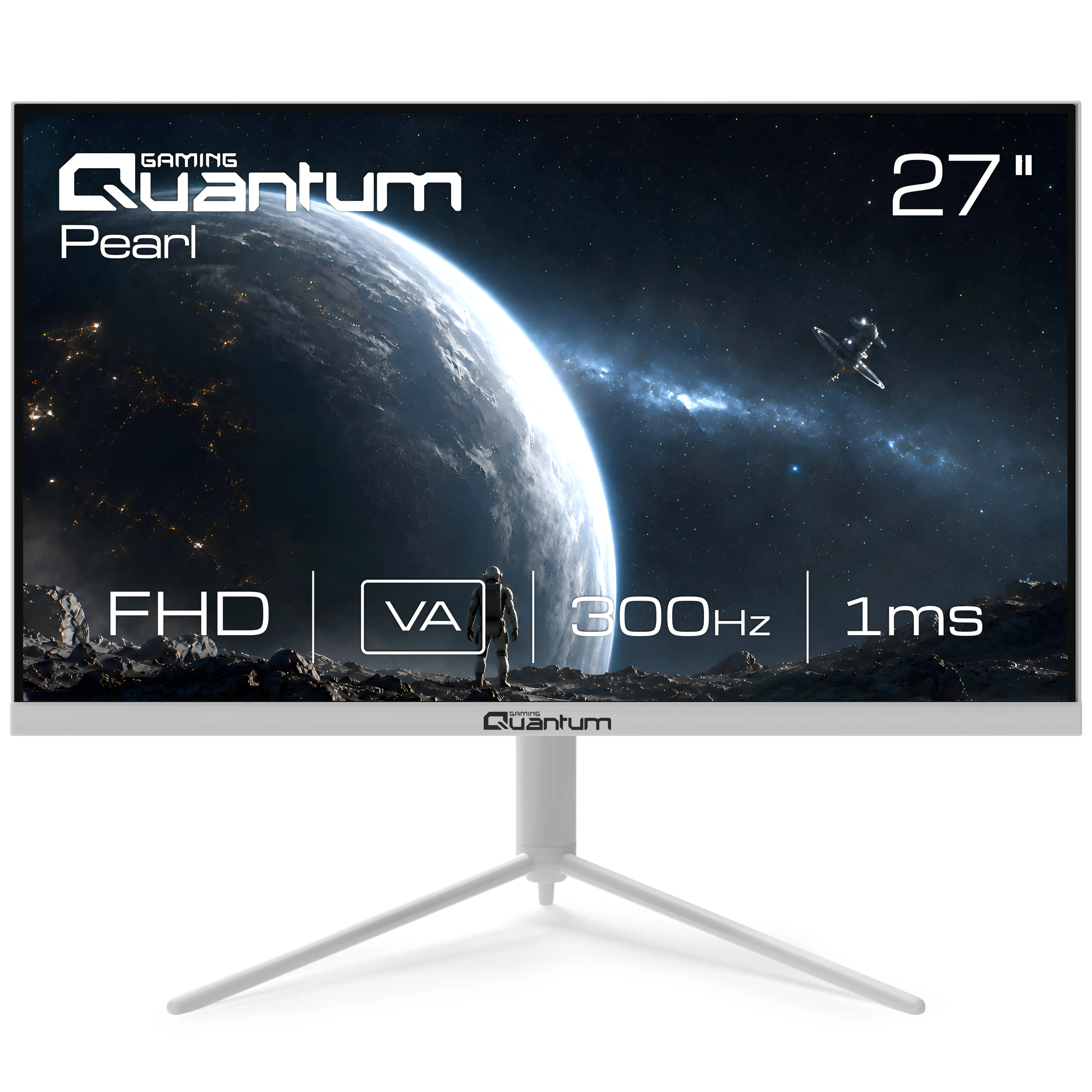 Quantum Pearl MG27W-A Fhd Va 300Hz 2xhdmı+2xdp Dahili Hoparlör 27" Flat Beyaz Yükseklik Ayarlı Gaming Monitör (Sıfır Ölü Pixel Garantili)