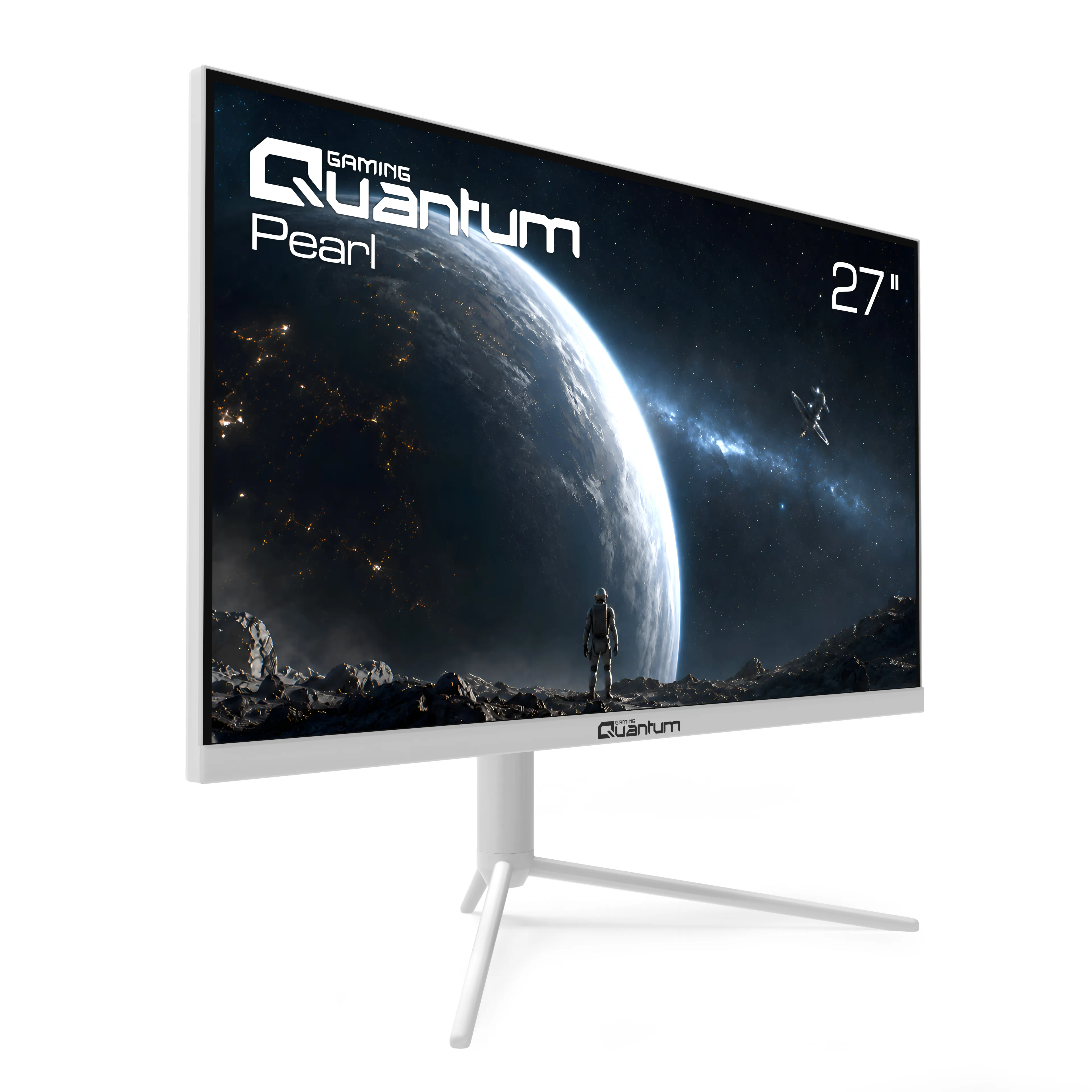 Quantum Pearl MG27W-A FHD VA 300Hz Gaming Monitor, 2xHDMI + 2xDP, Built-in Speakers, 27" Flat, White, Height Adjustable, Zero Dead Pixel Warranty görsel 3