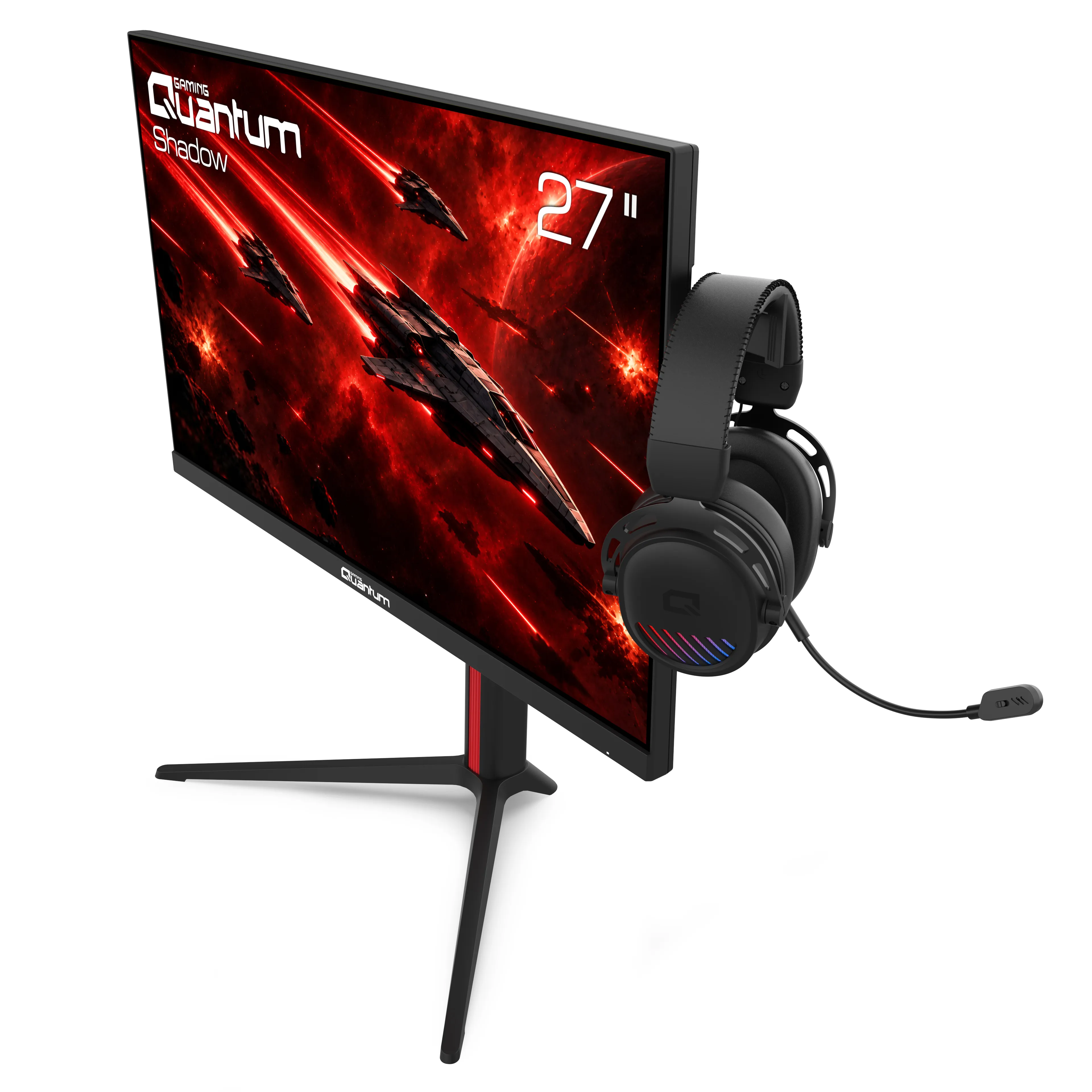 Quantum Gaming Shadow MG27B-B 27" 300Hz 1ms Pivot Kulaklık Tutacaklı IPS Gaming Monitör(Sıfır Ölü Pixel Garantili) görsel 3